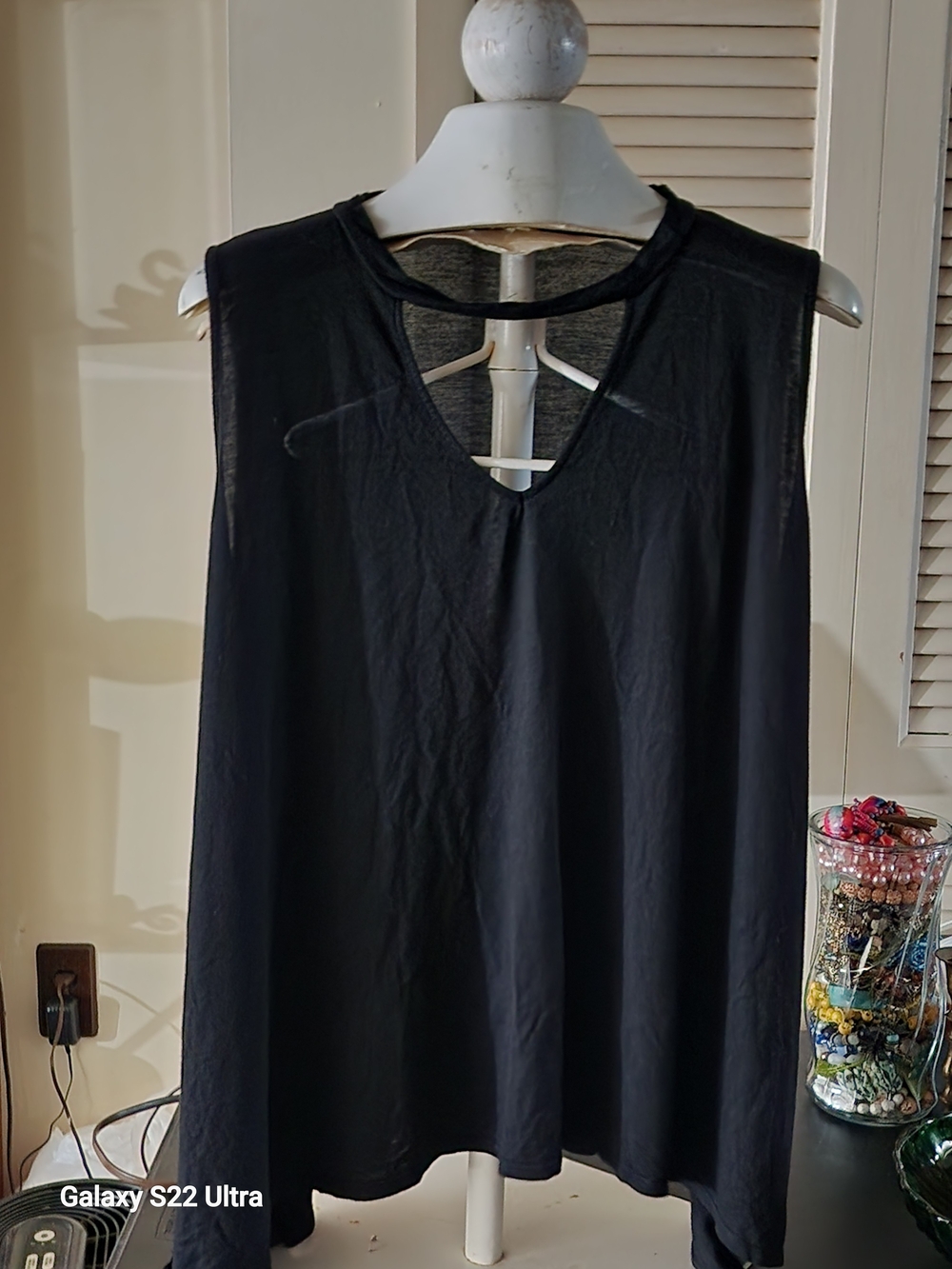 French Laundry Black V-Neck Tunic Top